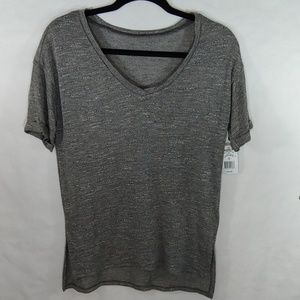 Womens Womans Mudd Pullover V Neck Gray White Soft Size XS